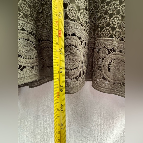 Lane Bryant Olive Green Knit Lace Overlay Boho Dress Sz 24 Flowy Peasant - Picture 7 of 7